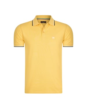 Cappuccino Italia Polo SS Polo Applique Pique Geel