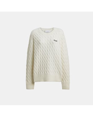 Crewneck Cable Knit Sweater