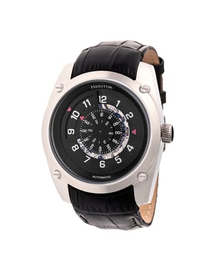 Heritor automatisch Daniels semi-skelet horloge met leren band