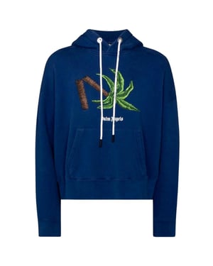 Palm Angels Broken Palm Tree Blue Hoodie