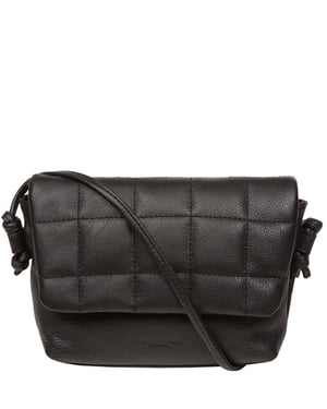 'Zoey' Black Nappa Leather Cross Body Bag