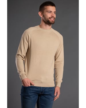 Stone Crew Neck Textured Jumper