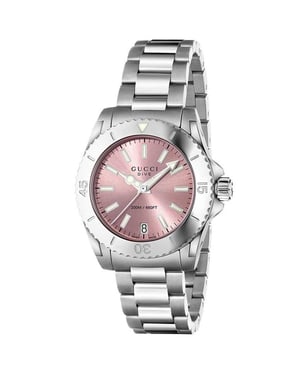 Gucci YA136401 Duik Roze Wijzerplaat Dames Horloge