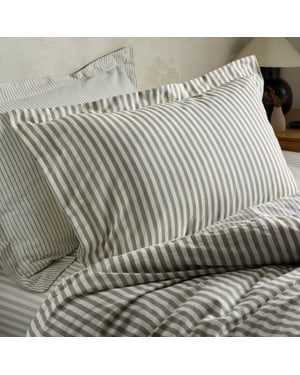 Yard Hebden Mélange Stripe Cotton Pillowcase Pair