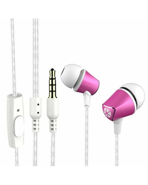 Cocoon 100 Series Noise-Isolating Tangle Free In-Ear Headphone - Cerise Pink