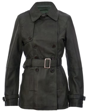 Halflange lederen trenchcoat voor dames - Oakham