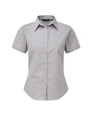 Premier Popeline blouse met korte mouwen / Gewoon werkoverhemd (Zilver)