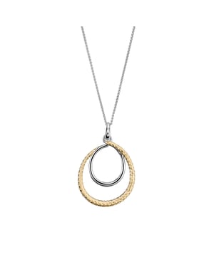 Orphelia 'Bastien' Dames 925 Sterling Zilveren Ketting met Hanger - Zilver/Goud ZH-7499