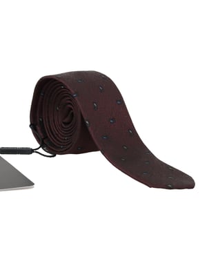 Dolce & Gabbana Heren Bordeaux 100% Zijden Patroon Slanke Stropdas