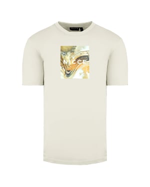 Nicce Ronde Hals Korte Mouw Heren Cream Aerial Box T-Shirt 211 1 09 12 0343