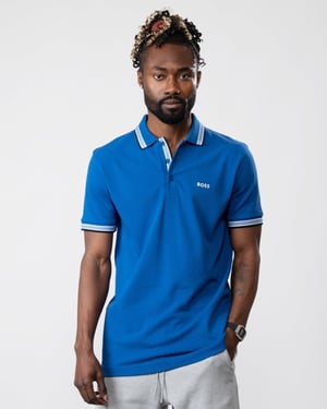 BOSS Blue Paddy Contrast Mens Polo NOS