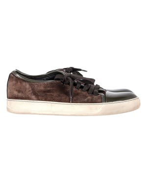 Lanvin Classic Tennis Sneakers in Bruin Suède