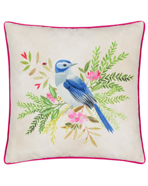 Evans Lichfield Daisy Hill Bluebird Printed Feather Filled Cushion