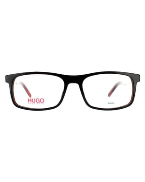 Hugo by Hugo Boss Rectangular Mens Black Red Glasses