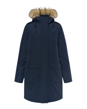 Dreimaster Winterparka met imitatiebont Dames nachtblauw