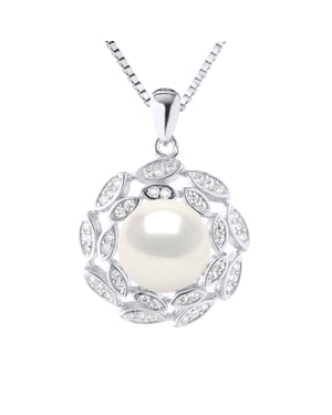 Necklace Jewelry - Real Cultured Freshwater Pearl Button 9-10 mm