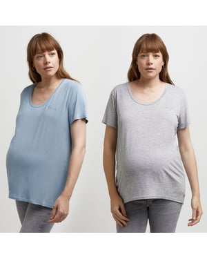 River Island Womens Nursing Maternity T-Shirt Multipack Blue