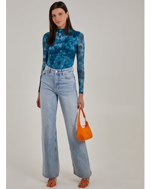 Graphic Floral High Neck Bodysuit