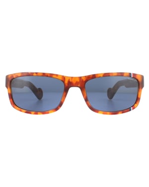 Moncler rechthoek heren Havana blauwe zonnebril