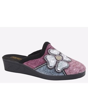 Sleepers Kimberly Flower Slippers Womens