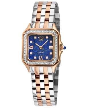 GV2 Milan Women's Blue Lapis Dial, Two toned SS/IPRG Bracelet Watch.