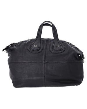 Givenchy Stor Nightingale Satchel Handväska i Svart Getskinn