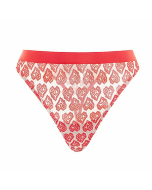 Nicce Contrasting  White/Red Womens AOP Heart Thong Underwear 211 2 15 10 0469
