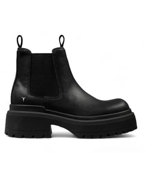 Windsor Smith Black Chunky Leather Chelsea Boots - Dopamine