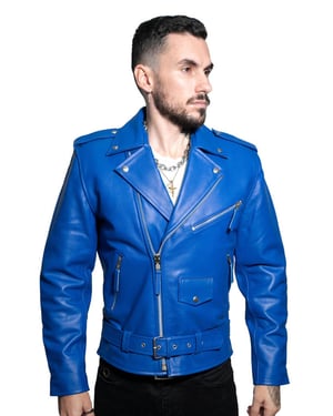 Mens Cow-Hide Black Brando Jacket -Venice