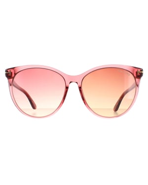 Tom Ford Round Dames Shiny Transparant Antique Pink Pink Gradiënt Maxim FT0787