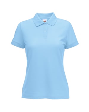 Fruit Of The Loom Womens Lady-Fit 65/35 Short Sleeve Polo Shirt (Sky Blue)