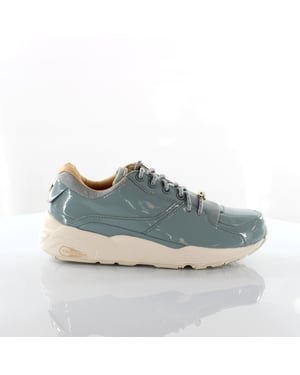 Puma R698 Dam Patent Nude Blue Läder Dam Snörning Träningsskor 362274 02