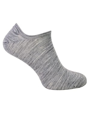 Mens Merino Wool Low Cut Socks | Steven | No Show Warm Footsies Socks - Light Grey