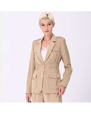 Safariblazer med rynkad midja
