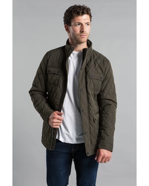 Khaki Diamond Quilted Jacket