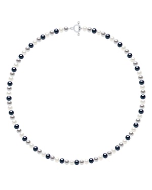 Halsband av äkta odlade sötvattenspärlor och runda 6-7 mm