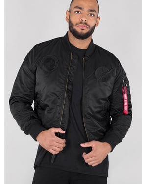 Alpha Industries Men's MA-1 VF NASA Bomber Jacket in Black