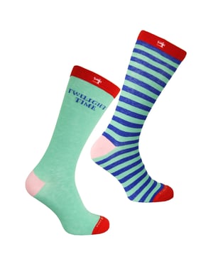 Scotch & Soda 2-Pack Mens Green/Blue Printed Socks
