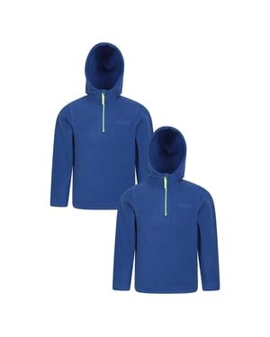 Mountain Warehouse Barn/Kids Camber Quarter Zip Hoodie (Förpackning med 2 st) (Marin)