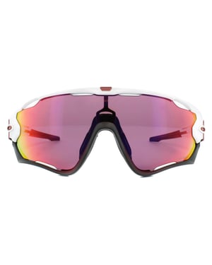 Oakley wrap heren gepolijste witte prizm road zonnebril