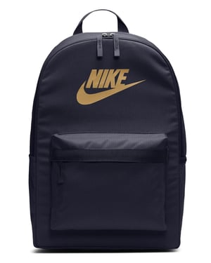 NIKE Unisex Heritage Rugzak - 2.0 Tas Zwart met Goud Logo