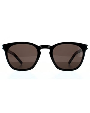 Saint Laurent Square Unisex Black Grey Sunglasses