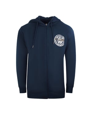 Cavalli Class Large Circle Design Navy Blue Zip-Up Hoodie