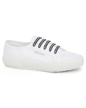 Superga Logo Cotton Shoe Laces (White/Black)