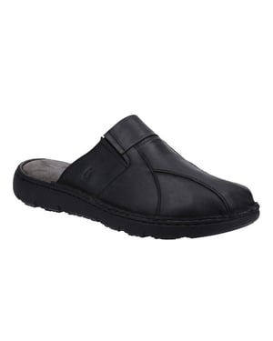Hush Puppies Heren Carson Leren Muiltjes (Zwart)