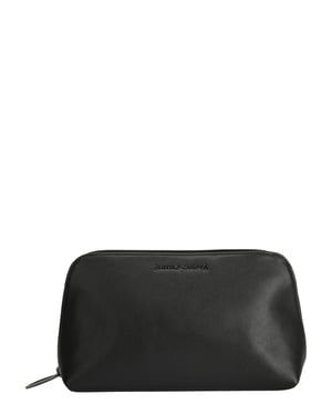 Soft Grain Leather Zip Top Cosmetic Bag