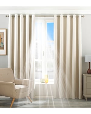 Twilight Blackout Eyelet Curtains in Ivory