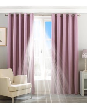 Twilight Blackout Eyelet Curtains in Mauve