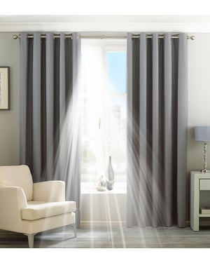 Twilight Blackout Eyelet Curtains in Silver