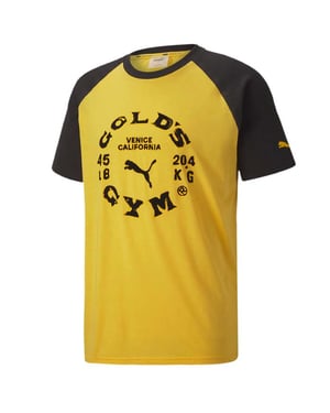 Puma x Gold's Gym Raglan Mens Yellow/Black T-Shirt